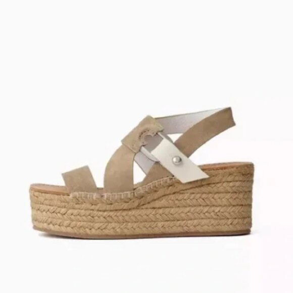 Rag & Bone August Espadrille Platform Sandal Size 37 in Light Sand - Picture 2 of 4